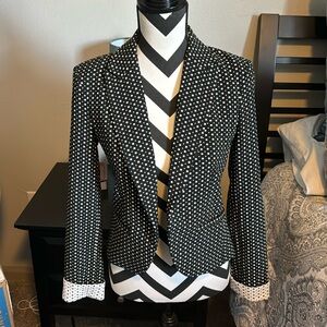 Black and white black patterned blazer
